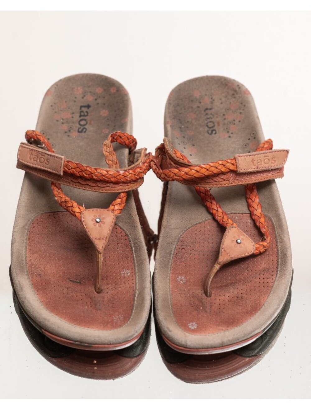 Taos Thong Womens Flip Flop Sandal 7 Comfort Orange Braided Strap Travel Boho
